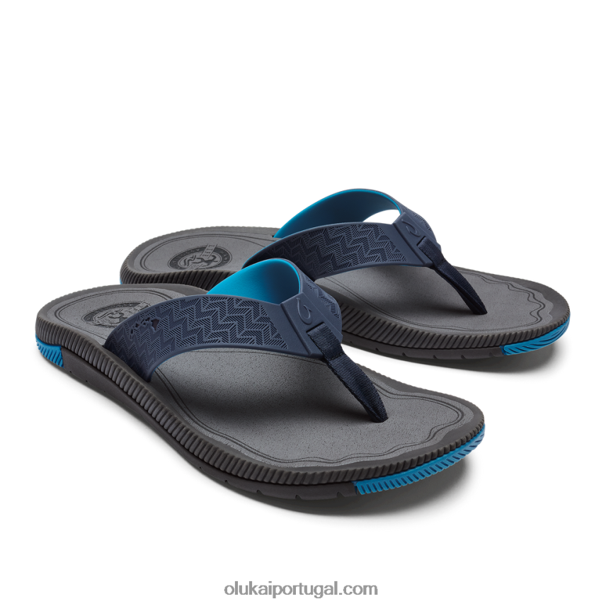 homens awiki OluKai JF6J02111 trincheira azul/pavimento