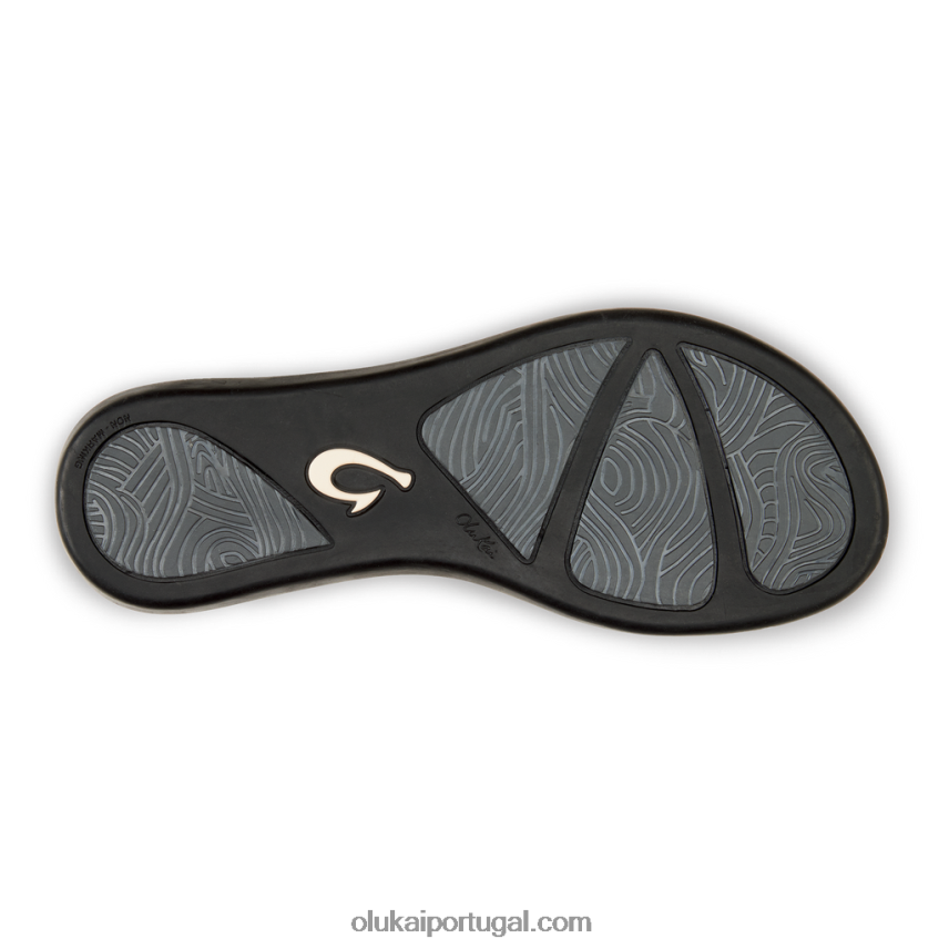 mulheres couro ho'opio OluKai JF6J02226 prata/carvão