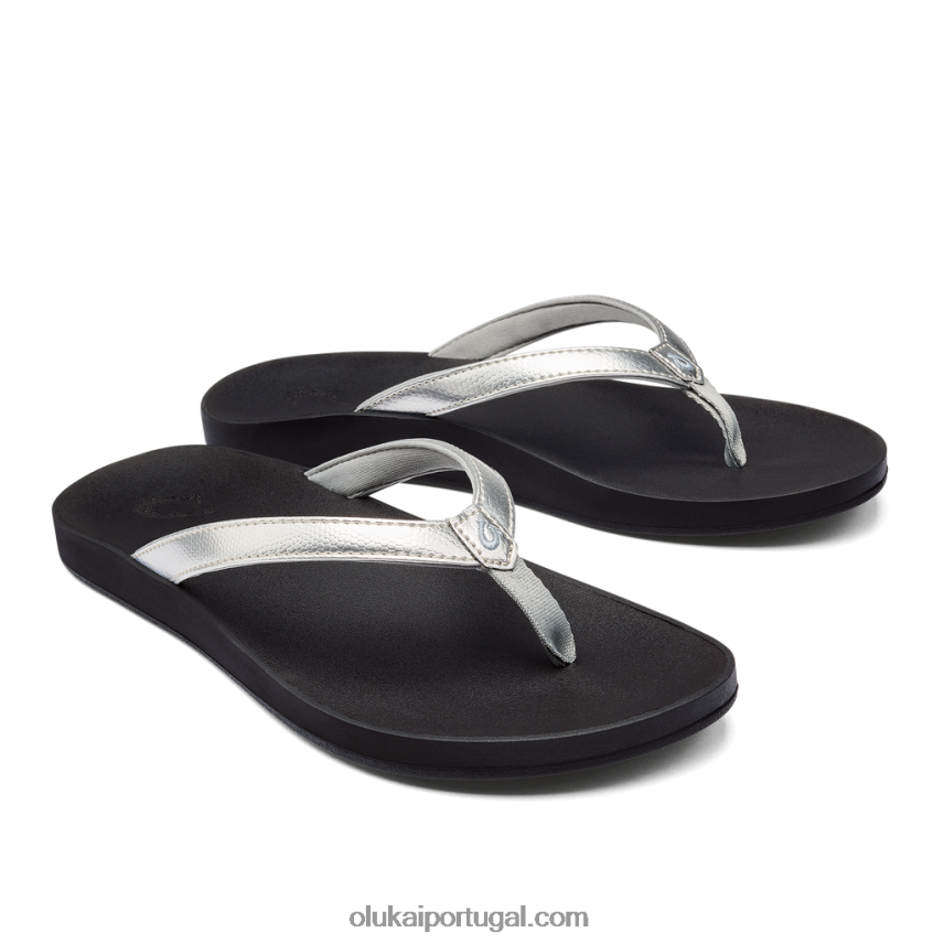 mulheres Puawe OluKai JF6J02221 prata/preto