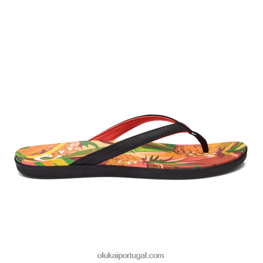 mulheres ho'opio hau OluKai JF6J02228 preto/abacaxi
