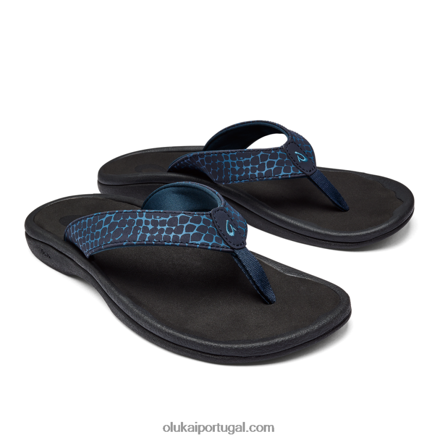 mulheres ohana pa'i OluKai JF6J02246 trincheira azul/mo'o